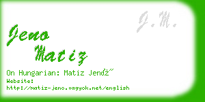 jeno matiz business card